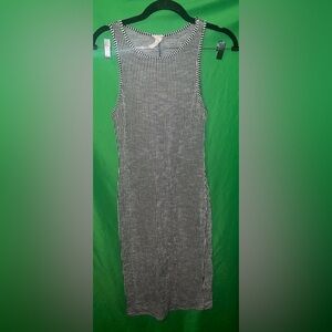 Caution To The Wind Striped Black and White Sleeveless Dress size Medium